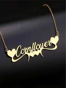 1 件金银爱浪漫个性化英文字体名字项链可调节颈链珠宝情人节礼物送给朋友、家人、妻子作为礼物，送给女朋友、妈妈、家人、朋友的理想礼物，适合周年纪念、生日、日常佩戴、舞会、母亲节、情人节、毕业典礼、婚礼 - 彩色 - 查看 6