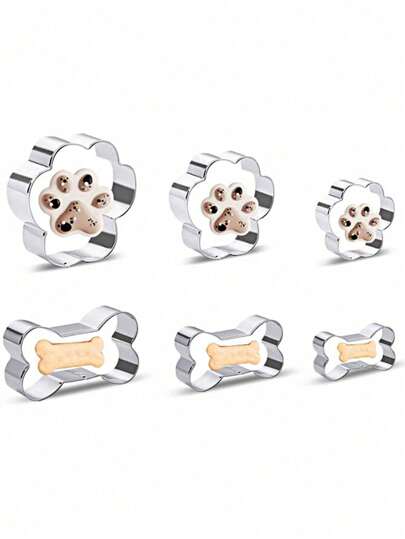 1pc Dog Paw And Bone Shaped Cookie Cutter Mold For DIY