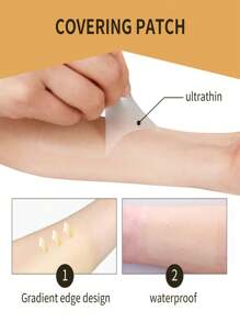 BUCICE 6pcs/Pack Waterproof Tattoo Cover Tape, Invisible Concealer Patch, Cover Skin Tattoo Scars - Brown - View 5