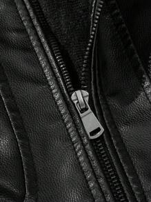 LEDUNTINO 男士时尚拉链休闲户外抓绒皮夹克，运动风，纯色，飞行员夹克，男友礼物，男士秋冬防风皮夹克，立领，双排扣，摩托车夹克，男士秋冬外套