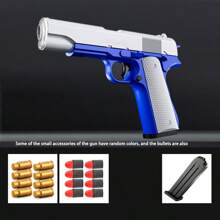 A Shell Throwing And Shooting Soft Bullet Pistol, Simulation Model Toy Collection, 1911 Classic Colt, Decompression And Fun - Multicolor - View 9