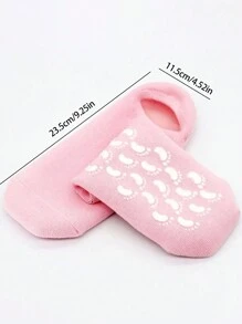 1 双精油保湿隐形袜，粉色防滑保湿足跟凝胶袜衬，适合婚礼、新娘、伴娘、礼物、四季足部护理 - 彩色 - 查看 11