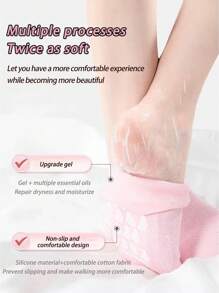 1 双精油保湿隐形袜，粉色防滑保湿足跟凝胶袜衬，适合婚礼、新娘、伴娘、礼物、四季足部护理 - 彩色 - 查看 7