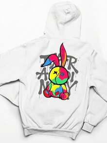 Cold Blouse Streetwear Rabbit Kangaroo Sweatshirt Unisex Coat - 白色 - 查看 2