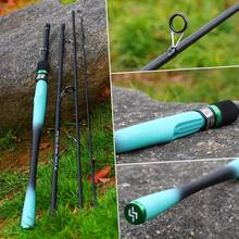 SOUGAYILANG 4-Piece 7-Feet Carbon Fiber Fishing Rod Spinning Travel Portable Rod Lightweight Sensitive Tournament Quality Fishing Pole For Fresh & Saltwater - 湖藍色 - 查看 9