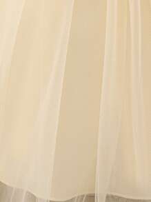 Vestido elegante de princesa color champán con lentejuelas para niñas, adecuado para fiestas - Champán - Ver 10