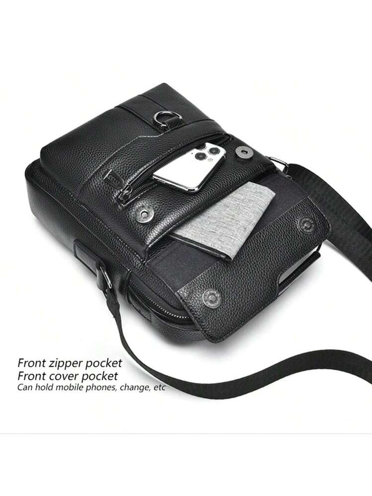 1 قطعة حقيبة كتف رجالية، حقيبة جلد صناعي عبر الجسم...