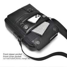 1pc Men's Shoulder Sling Bag, New PU Leather Crossbody Bag, Retro PU Leather Vertical Portable Handbag, Business Shoulder Bag, Valentine's Day Gift, Gift For Husband Boyfriend Christmas Fall Pack Vintage Bags Purse Sling Bag Mini Bag Small Bag Office Bag Sling Bag Side Bags New Life Items For Students Purse Essentials Fashion Men's Bags Small Bag For Men Retro Bag Body Bag For Men