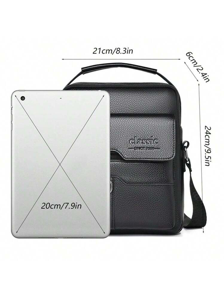 1 قطعة حقيبة كتف رجالية، حقيبة جلد صناعي عبر الجسم...