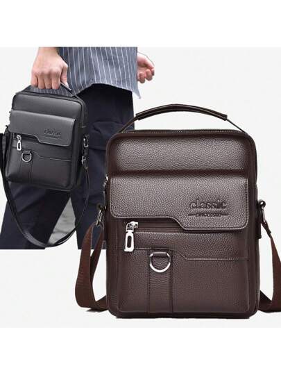 1 قطعة حقيبة كتف رجالية، حقيبة جلد صناعي عبر الجسم...