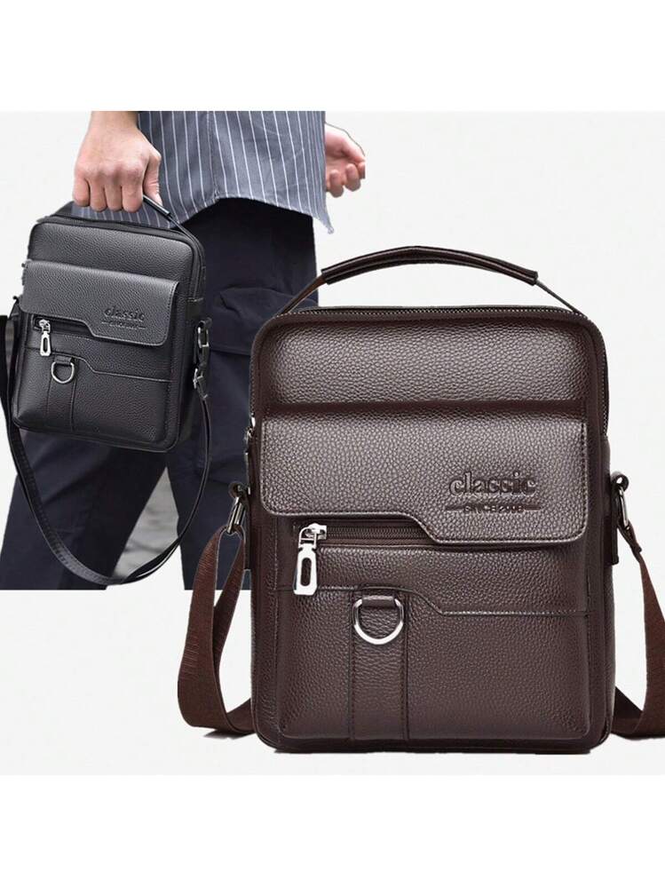 1 قطعة حقيبة كتف رجالية، حقيبة جلد صناعي عبر الجسم...