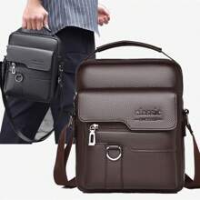 1pc Men's Shoulder Sling Bag, New PU Leather Crossbody Bag, Retro PU Leather Vertical Portable Handbag, Business Shoulder Bag, Valentine's Day Gift, Gift For Husband Boyfriend Christmas Fall Pack Vintage Bags Purse Sling Bag Mini Bag Small Bag Office Bag Sling Bag Side Bags New Life Items For Students Purse Essentials Fashion Men's Bags Small Bag For Men Retro Bag Body Bag For Men