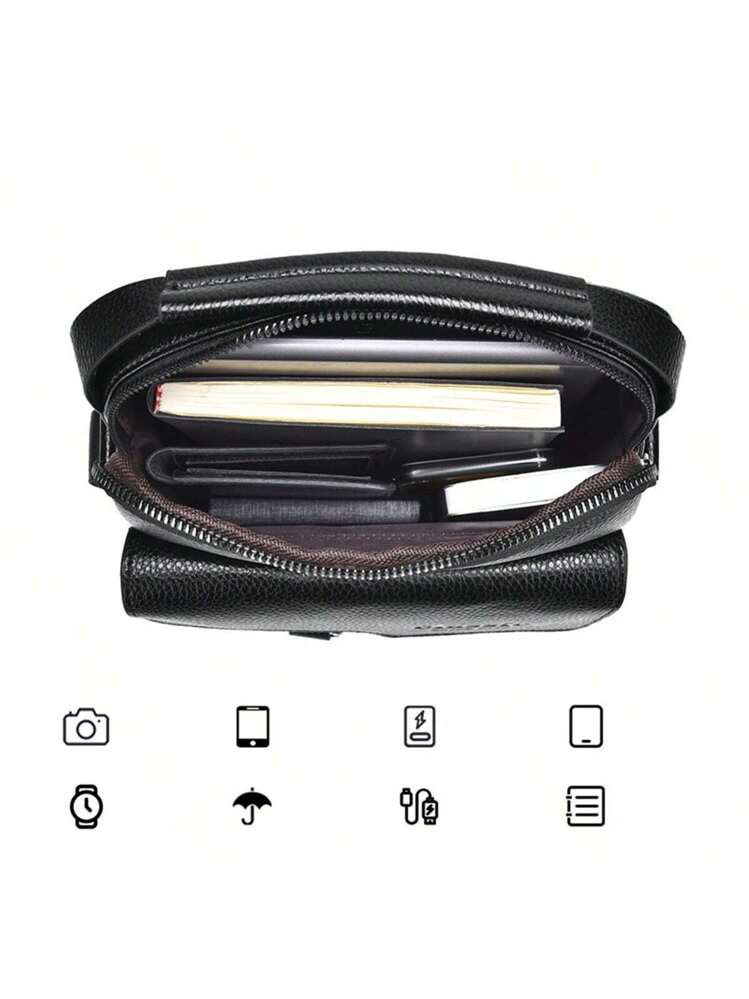 1 قطعة حقيبة كتف رجالية، حقيبة جلد صناعي عبر الجسم...