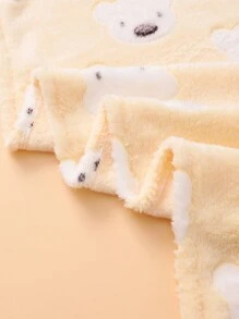 1pc Newborn Baby Boys Girls Blankets, Cute Cartoon Bear Plush Blankets,Baby Receiving Blankets Super Soft Warm Lightweight Breathable For Infant Toddler Stroller
