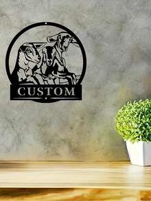 Una pieza de arte de pared de metal estilo art déco personalizable con diseño de chivo, oso, ratón y queso, decoración de pared de tema animal, multiusos, ideal para amantes de las mascotas, adecuado para todas las vacaciones, acabado pintado resistente a altas temperaturas, sin necesidad de electricidad