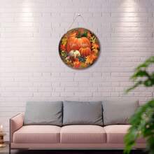 1 件木制吊牌圣诞节、感恩节火鸡南瓜和秋收稻草人系列节日专属装饰悬挂式捕光器适用于室内门、墙壁、门廊和花园庭院派对装饰 - 多色 - 查看 4