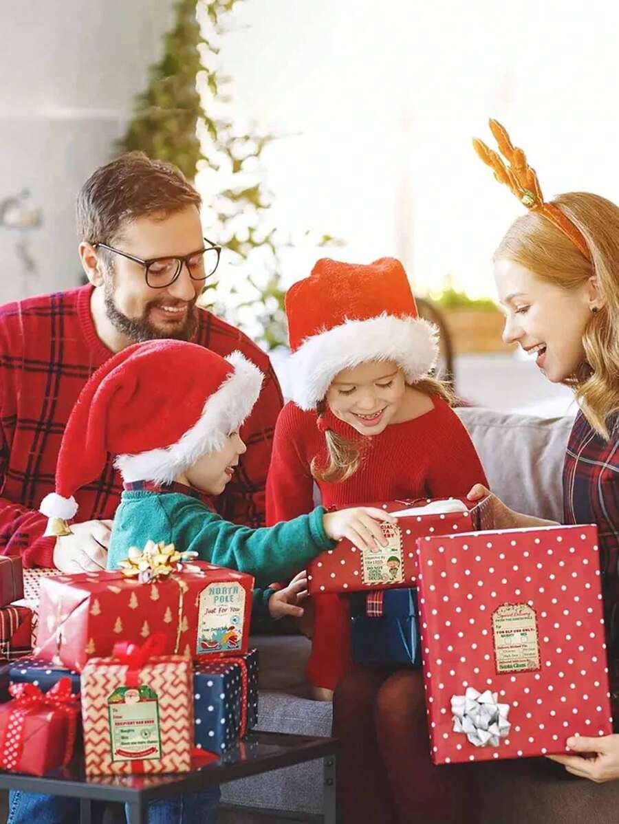 200pcs/1roll Christmas Gift Sticker Labels Perfect For Holiday