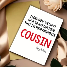 1 张有趣的表兄弟生日贺卡 - 生日快乐，幽默最喜欢的表兄弟贺卡，适合男士、女士、爸爸、兄弟姐妹、丈夫、男朋友 - 适合 14 岁以上的祝福、圣诞节 - 彩色 - 查看 11