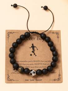 1pc Futebol Beaded Braided Bracelet, Minimalista e Moda Masculina Jóias