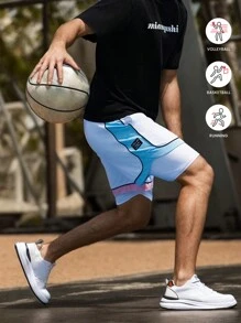 Pantaloncini da basket professionali da uomo stile boyfriend, per uso all'aperto, pantaloncini sportivi versatili di - Bianco - Visualizzare 1