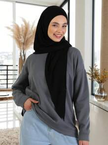 1pc Senhoras Casual Cor Sólida Macio Hijab Lenço de Cabeça, Confortável Versátil Xale Para Todas As Estações Faixa de Cabeça Abaya Acessórios Casual Sob Cap Mulheres Véu - cor sólida - Ver 6