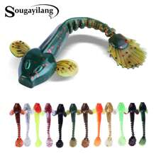 SOUGAYILANG 12入組軟餌魚餌魚餌3.5英寸/90毫米尾蠕蟲鹹水/淡水魚餌 - 彩色 - 查看 10