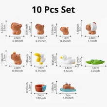 6pcs Mini Cute Capybaras Statue, Micro Landscape Ornaments, Car Desktop Decor Perfect For Decorating Rooms, Micro-Landscapes, Fairy Gardens, Tabletops, Terrariums & More Best Gifts Birthday Graduation