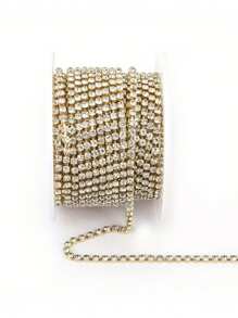 10Yards/Roll SS6-SS16 Crystal Rhinestones Chain Sliver Base Sew-On Glue-On For Clothes DIY Garment Accessories Trim Chain