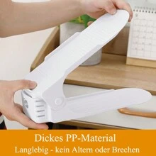 VA-Cerulean Adjustable Shoe Racks White/Black Non-Slip Shoe Holder 3 Height Adjustable PP Double Layer Shoe Stacker Set Space Saving Shoe Storage, 10 Pieces / 30 Pieces