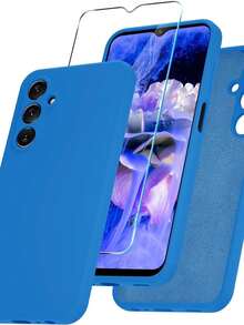 2 In 1 Kit Silicone Cover + 3D Glass Film For Moto E40 - 藍色 - 查看 1