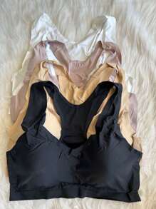 Seamless Swim Topi Bra Comfortable Removable Cup Color Subject To Availability - 彩色 - 查看 2