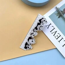 1pc  Acrylic Panda Cartoon Rulers For Students, Office, And Souvenir Use - 5.91inch Creative Shaped Measuring Tools With Cute Panda Designs - Multicolor - View 11