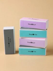 6 件 4 面海绵指甲抛光块彩色打磨抛光指甲锉 4 面专业美甲工具、美甲用品、美甲工具、美甲工具、返校、指甲、按压指甲用美甲工具