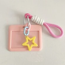 Paquete de tarjeta de estudiante para niñas, colorida, con forma de estrella, bandolera de plástico con llavero de cuerda, tarjeta de campus, tarjeta de estudiante, tarjetero, billetera, tarjetero de visita, tarjetero de crédito, tarjetero de identificación, billetera para mujer - Multicolor - Ver 15