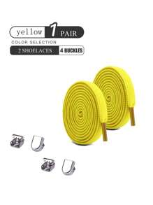 1pair Elastic No-Tie Shoelaces, Multiple Colors Available For Sneakers, Sports Shoes (Note: Actual Colors May Vary Slightly Due To Different Monitor Settings)