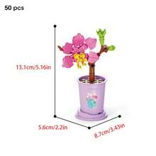 1pc Splicing Building Blocks Flower,Stress Relieve, And Enhance Hands On Skills, Cute Lily,Sunflower,Violet,Tulips,Pear Blossom,Lotus,Chrysanthemum,Orchid, Building Blocks Plant Flower, Creative Assembly Building Blocks Toy Model, Home And Office Desktop Decoration,Christmas Valentine's Day Mother's Day Birthday Gift