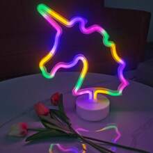 1 件霓虹灯，USB 或电池供电装饰灯，适用于女孩房间、家庭、生日派对、情人节、母亲节礼物、求婚、婚礼装饰（不含电池） - 彩色 - 查看 16
