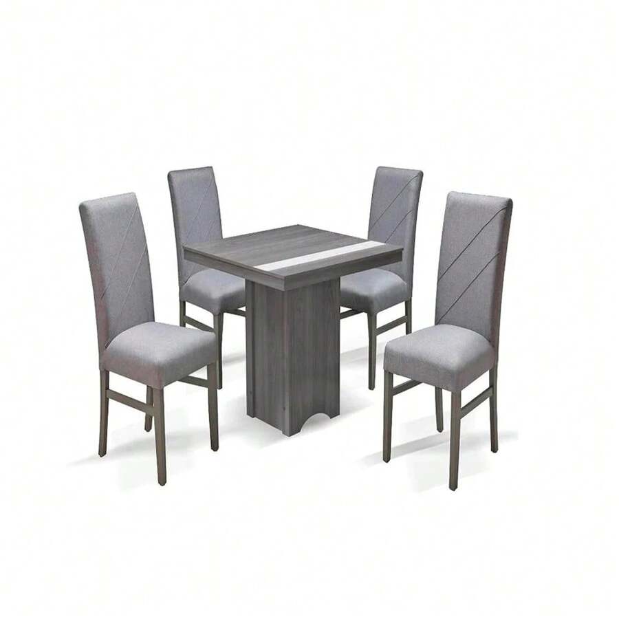 Comedor Foster 4 sillas - Gris - Ver 1