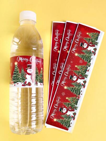 Christmas Stickers, Snowman Christmas Tree Merry Christmas Pattern Water Bottles Stickers Labels, Waterproof Holiday Stickers, Holiday Gifts For Water Bottles Scrapbooking Crafts Funny Christmas Holiday Decoration, Christmas Decor Home Decor 2024 Happy New Year 2025 Gifts
