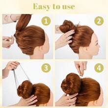 2/3pcs Elastic Invisible Hair Nets, Suitable For Food Service, Ballet Buns, Sleeping - Black - View 6