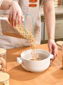 1 pezzo/2 pezzi Vaso sigillato trasparente con coperchio in bambù, contenitore per alimenti di grande capacità, dispenser per cereali, per conservare cereali, riso, pasta e snack in cucina