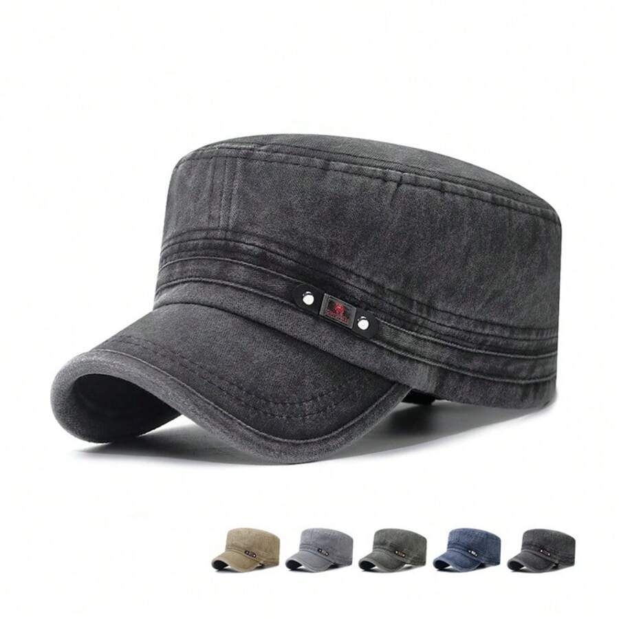 Gorras militares lavadas, gorras militares planas de casco, gorras militares de cadete, gorra militar, gorra de béisbol - Multicolor - Ver 1