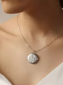 Customizable Photo Pendant Necklace, Suitable For Gifting To Family, Couples And Pets, Ideal For Daily Wear, Birthday, Valentine's Day, Anniversary, Gifts For Boyfriend, Girlfriend, Spouse And More - Silver - View 2