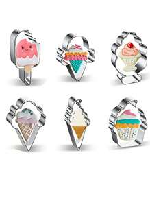 1 Stück Ausstechform aus Edelstahl in Eiscremeform, zum Verzieren von Kuchen, Sommer