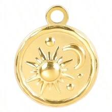 5 pièces Breloques pendentifs en acier inoxydable vintage plaqué or et argent en forme de tortue, de tournesol et de feuille pour la fabrication de bijoux DIY, colliers, bracelets, boucles d'oreilles, décoration de fermeture éclair de sac