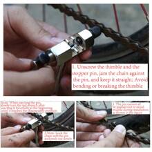 Zestaw narzędzi do łańcucha rowerowego: szczypce do łańcucha + przecinak do łańcucha + ogniwo łańcucha 6/7/8 prędkości + ogniwo łańcucha 9 prędkości + ogniwo łańcucha 10 prędkości, narzędzia naprawcze, narzędzie do demontażu łańcucha roweru górskiego, zestaw narzędzi do montażu szczypiec Magic Link - Wielokolorowe - Zobacz 4