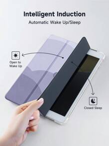 Valentines Heart Color Block Pattern Case Compatible With IPad With Pen Holder,Supports Automatic Sleep/Wake Lid - Multicolor - View 7