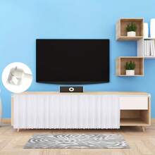 2 piezas Barras de cortina redondas pequeñas, Barras de cortina ajustables y extensibles, 4 piezas Tornillos en forma de 7 y 5 piezas Soportes de plástico adhesivos - Blanco - Ver 4