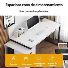 Escritorio Sencillo Mesa De Ordenador Y Estudio 100x50x72cm - Blanco - Ver 4
