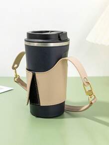 Manchon isolé de tasse en PU chic - anti-fuite, Sac fourre-tout portable pour boissons chaudes et froides | Durable, résistant à l'eau et facile à nettoyer | Parfait pour les gobelets à paille en verre, les couvercles de gobelets pour boissons, les manchons de gobelets réutilisables - Multicolore - Voir 4